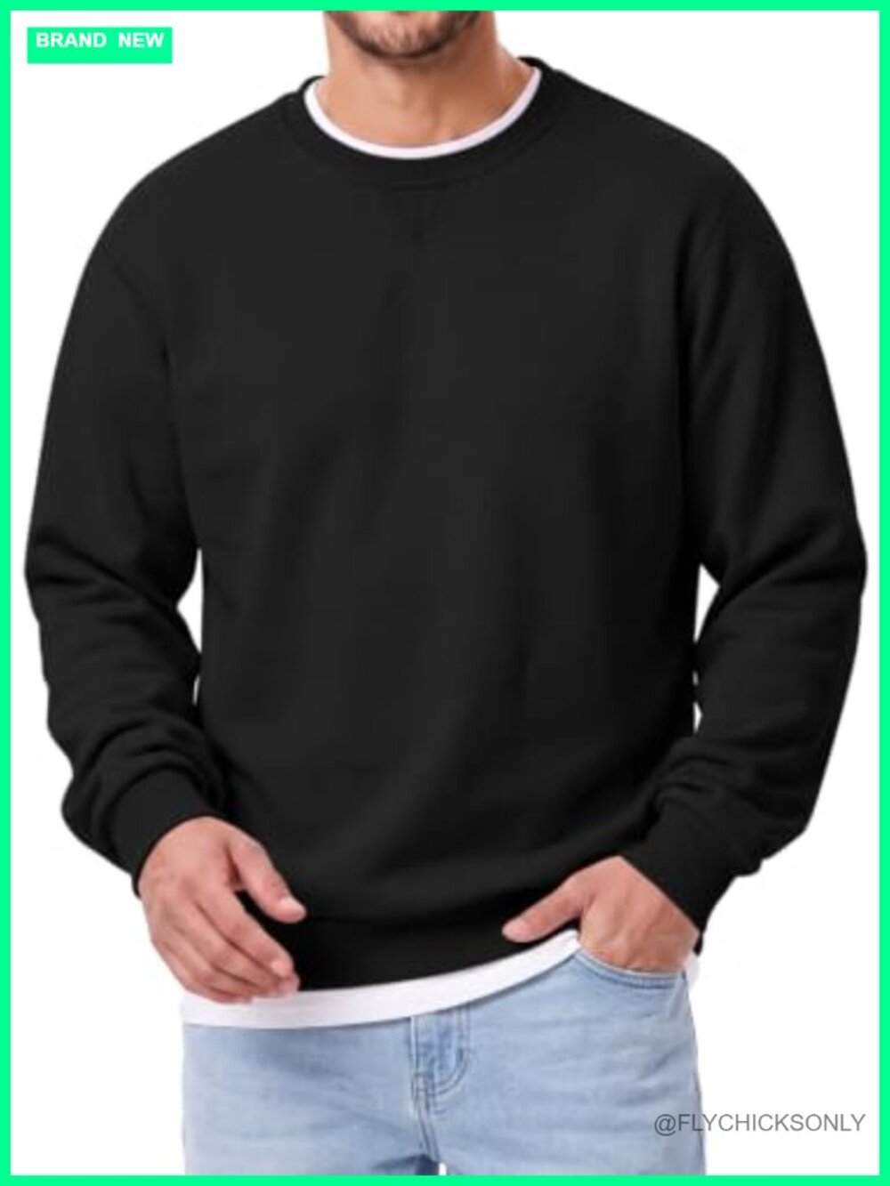 Oversized Sherpa Lined Crewneck Sweatshirt Pullover